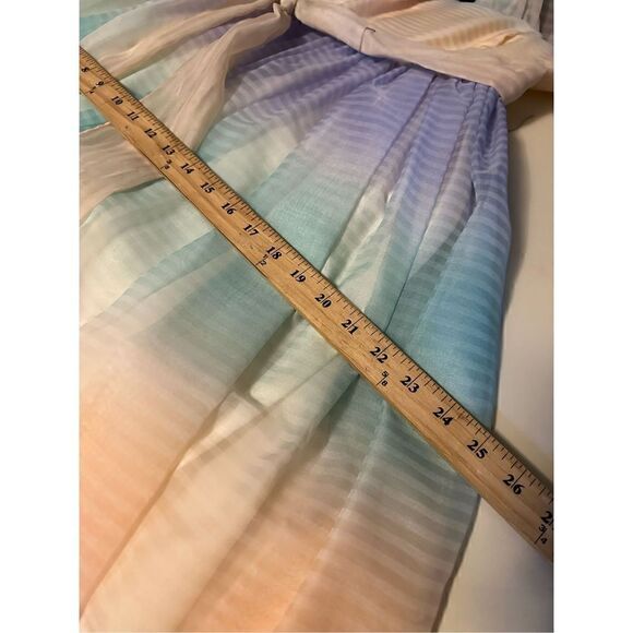 Vintage Pastel Rainbow Tulle and Ruffle 80s Off Shoulder Maxi Length Dress 7/8 - Picture 16 of 16